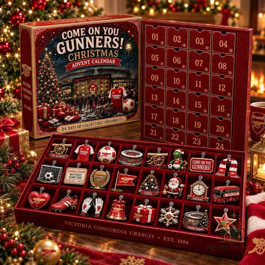 Arsenal Gunners Advent Calendar 2026 - 24 Christmas Ornaments