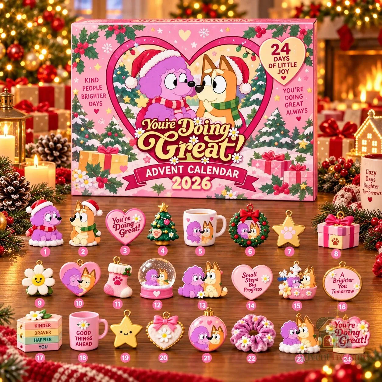 Bluey Coco You're Doing Great 24 Day Advent Box